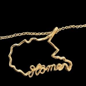 Nitro USA WV West Virginia Home State Outline Necklace NWOT